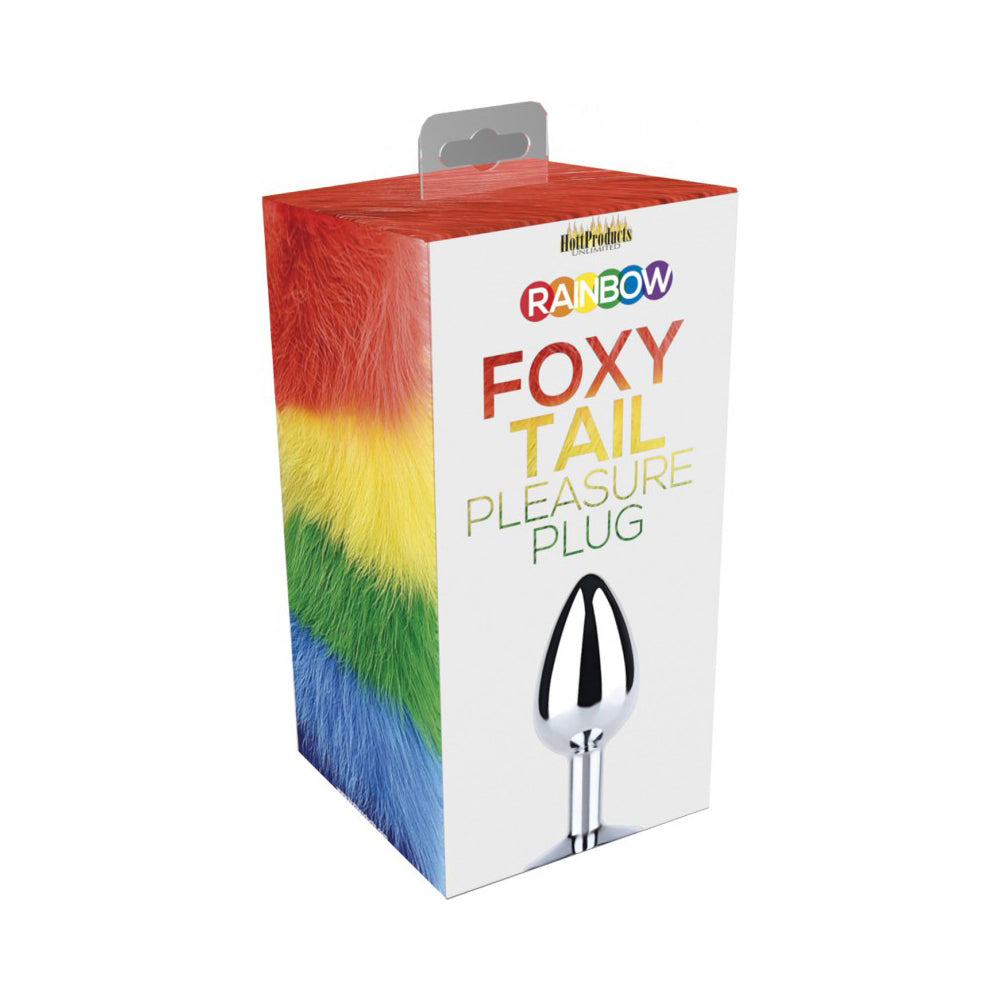 Rainbow Foxy Tail Butt Plug | 818631032426 | Discreet Personal Wellness