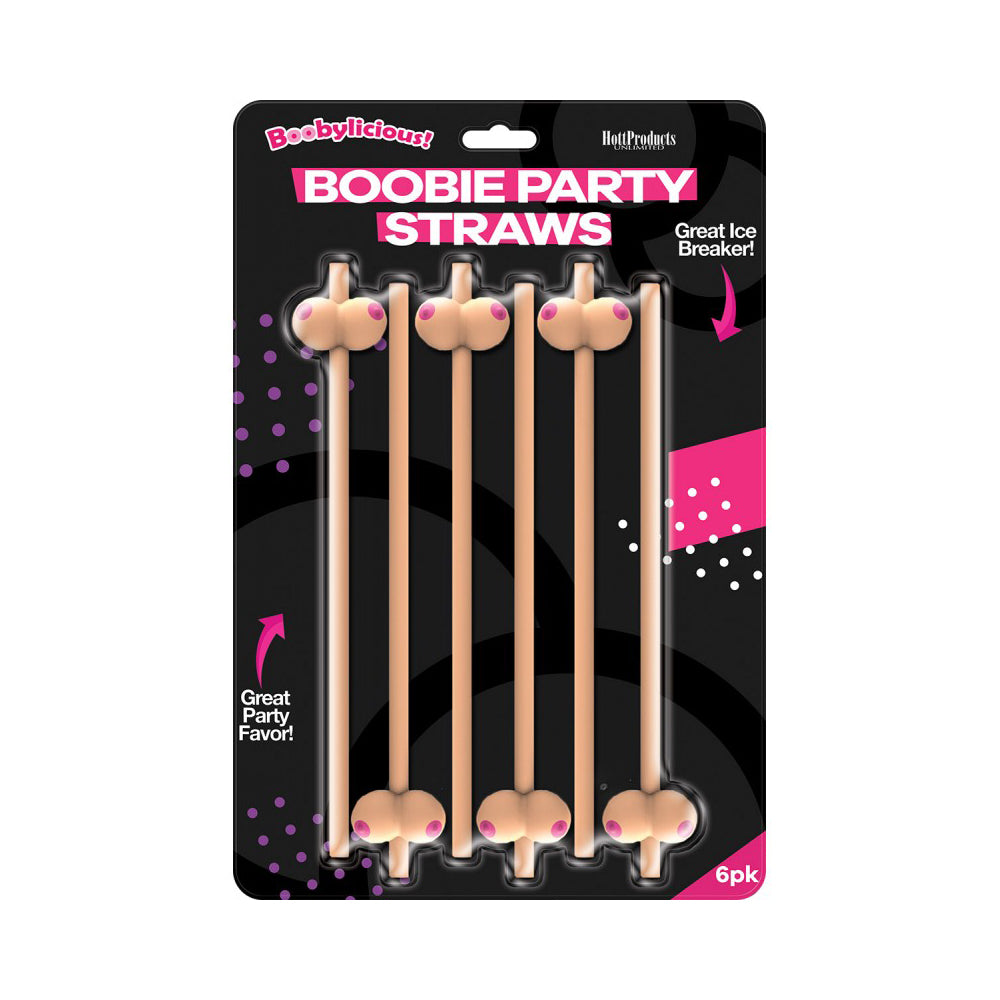 Boobie Party Straws 6Pk | 818631032587 | Discreet Personal Wellness