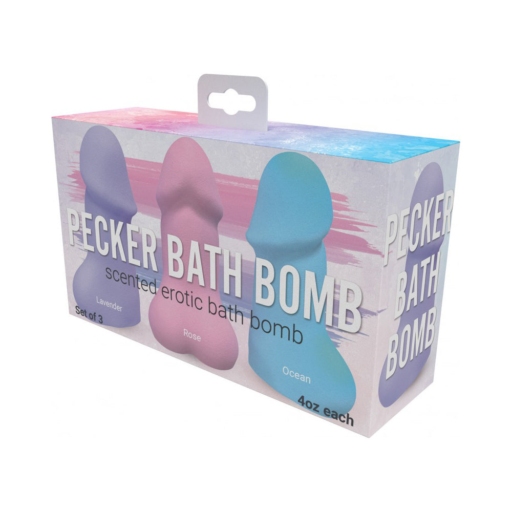 Pecker Bath Bomb 3Pk Jasmine | 818631032631 | Discreet Personal Wellness