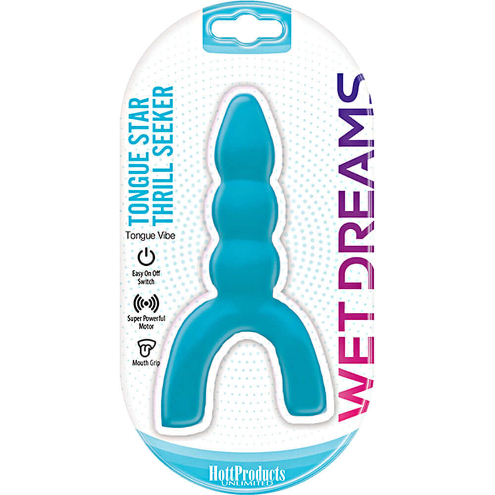 Tongue Star Thrill Seeker Tongue Vibe Blue | 818631032716 | Discreet Personal Wellness