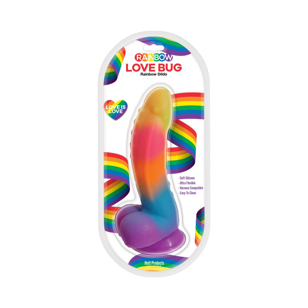 Rainbow Dildo Love Bug Silicone | 818631035427 | Discreet Personal Wellness