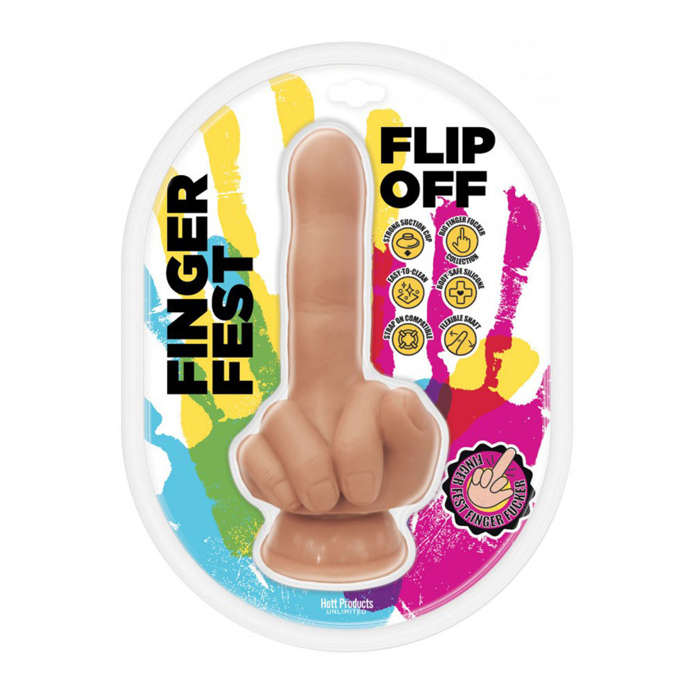 Finger Fest Flip Off Dildo Flesh | 818631037223 | Discreet Personal Wellness