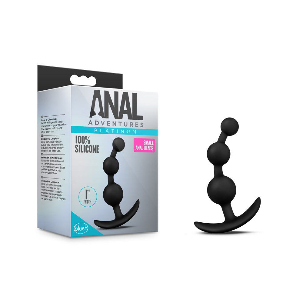 Anal Adventures Platinum Small Anal Beads Black | 819835025993 | Discreet Personal Wellness