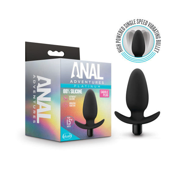 Anal Adventures Platinum Silicone Saddle Plug Black | 819835026433 | Discreet Personal Wellness