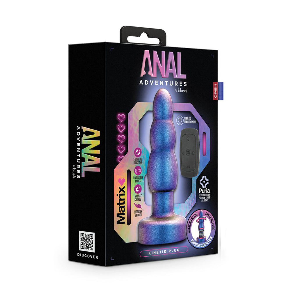 Anal Adventures Matrix Kinetik Plug Space Age Blue | 819835029601 | Discreet Personal Wellness