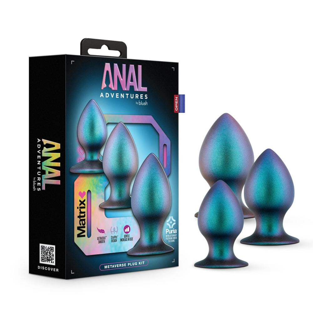 Anal Adventures Matrix Metaverse Plug Kit Dark Millenia | 819835029670 | Discreet Personal Wellness