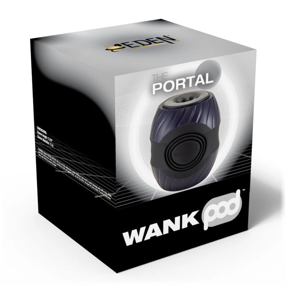 Wank Pod Portal Vibrating Stroker Dark Blue | 824538181105 | Discreet Personal Wellness