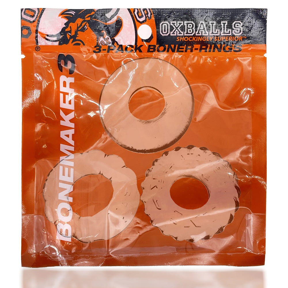 Bonemaker 3-Pack Penisring Kit Clear | 840215121691 | Discreet Personal Wellness