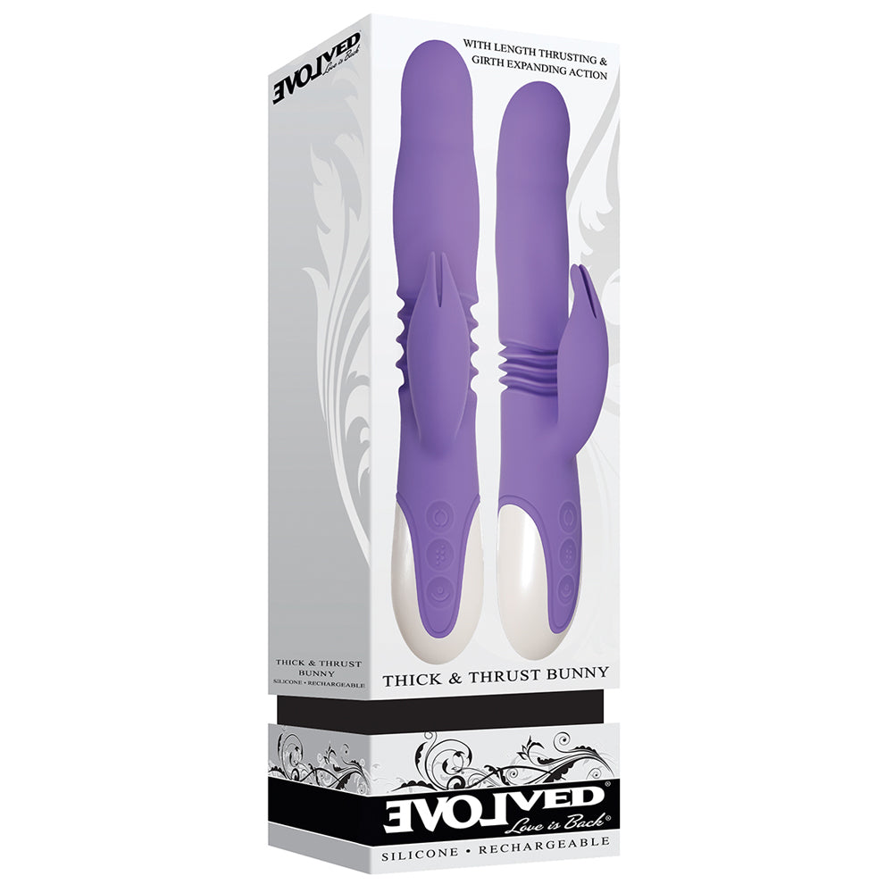 Thick & Thrust Bunny Purple Rabbit Vibrator | 844477012872 | Discreet Personal Wellness