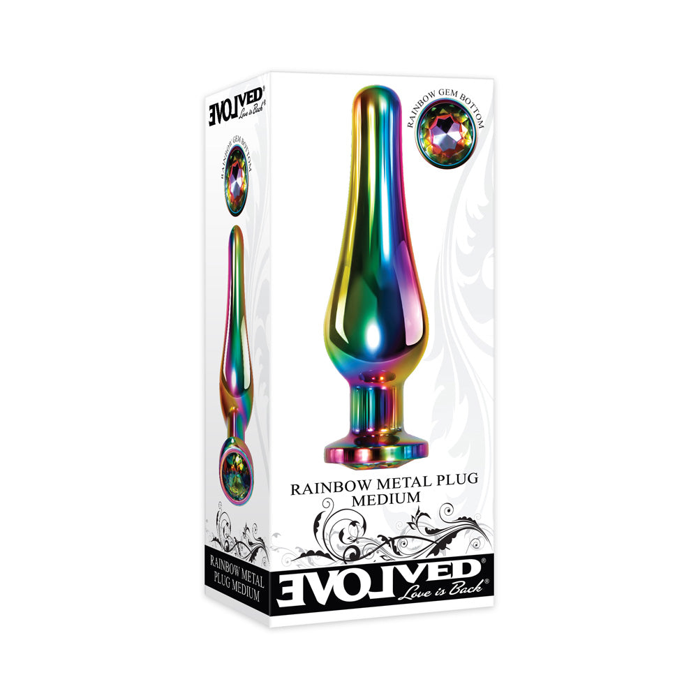 Rainbow Metal Plug Medium | 844477018553 | Discreet Personal Wellness