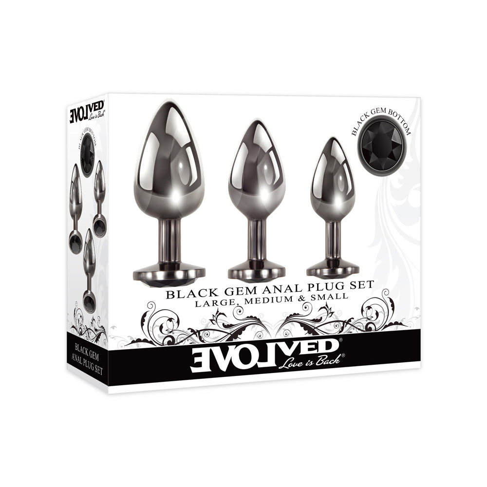 Black Gem Anal Plug Set | 844477018577 | Discreet Personal Wellness