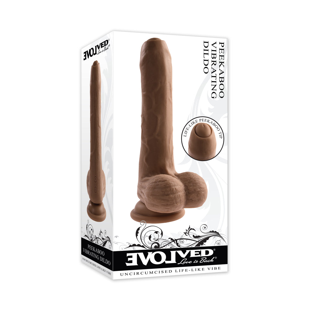 Peek A Boo Vibrating Dildo Dark | 844477022789 | Discreet Personal Wellness