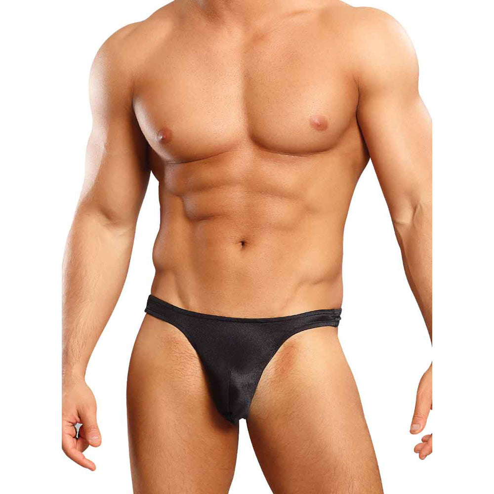 Satin Spandex Bong Thong Black L/Xl | 845830045247 | Discreet Personal Wellness