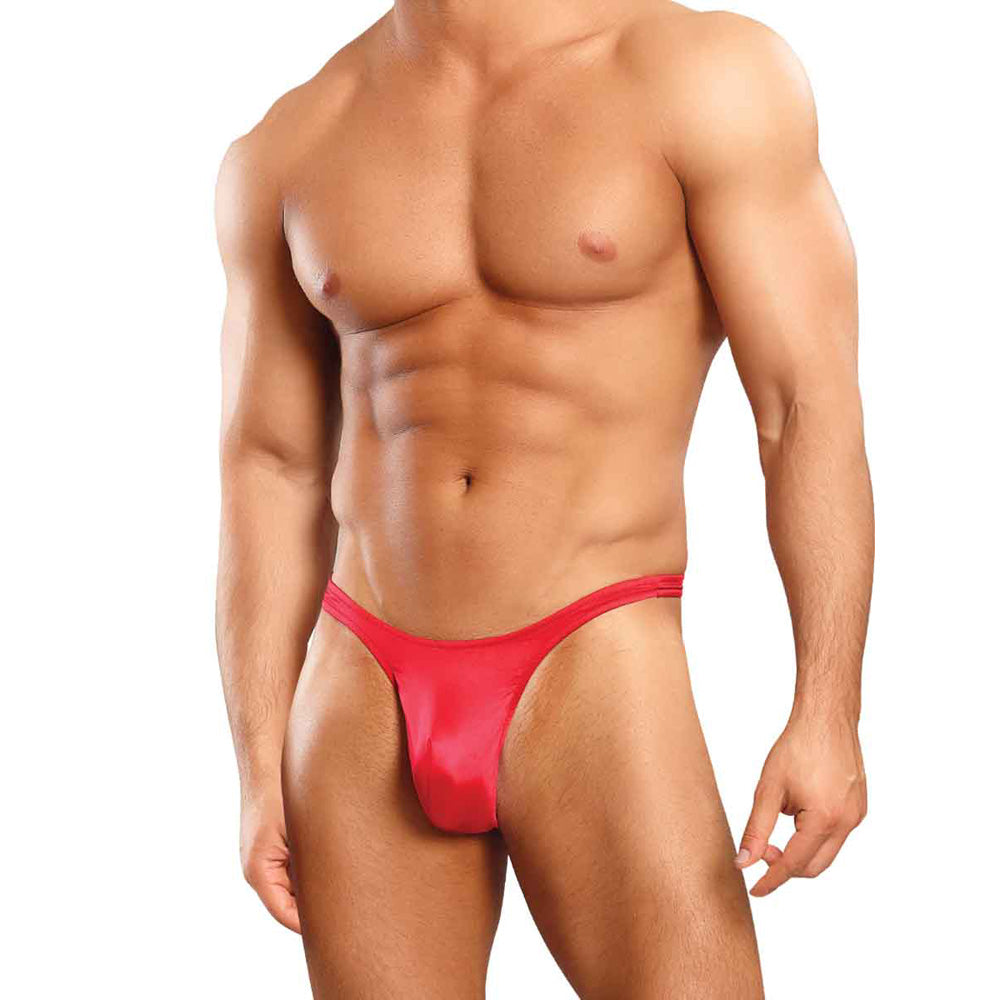 Satin Spandex Bong Thong Red S/M | 845830045261 | Discreet Personal Wellness