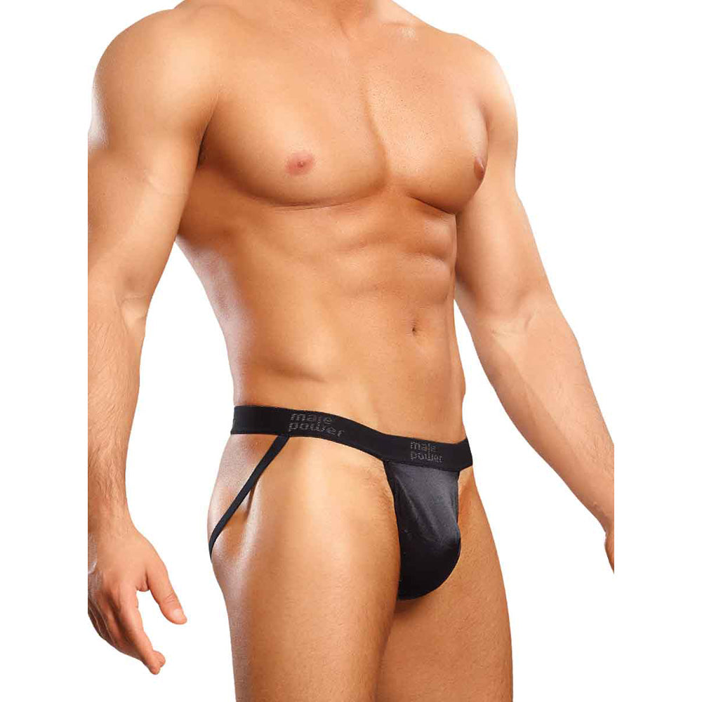 Satin Spandex Jock Black L/Xl | 845830046381 | Discreet Personal Wellness