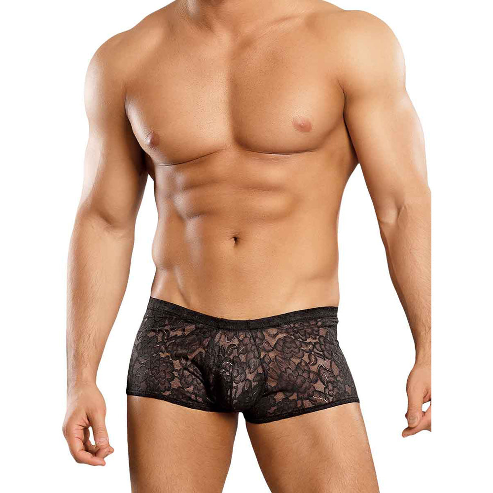 Stretch Lace Mini Short Black Xl | 845830054270 | Discreet Personal Wellness