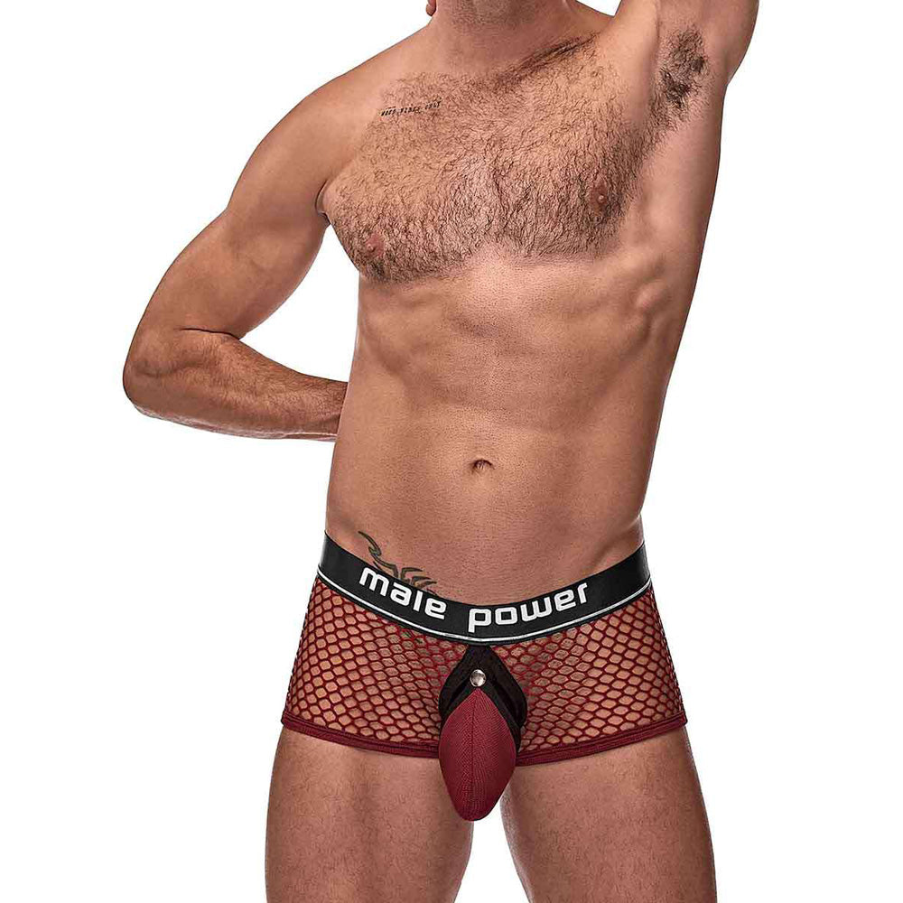 Penis Pit Net Mini Penis Ring Short Burgundy M | 845830084062 | Discreet Personal Wellness