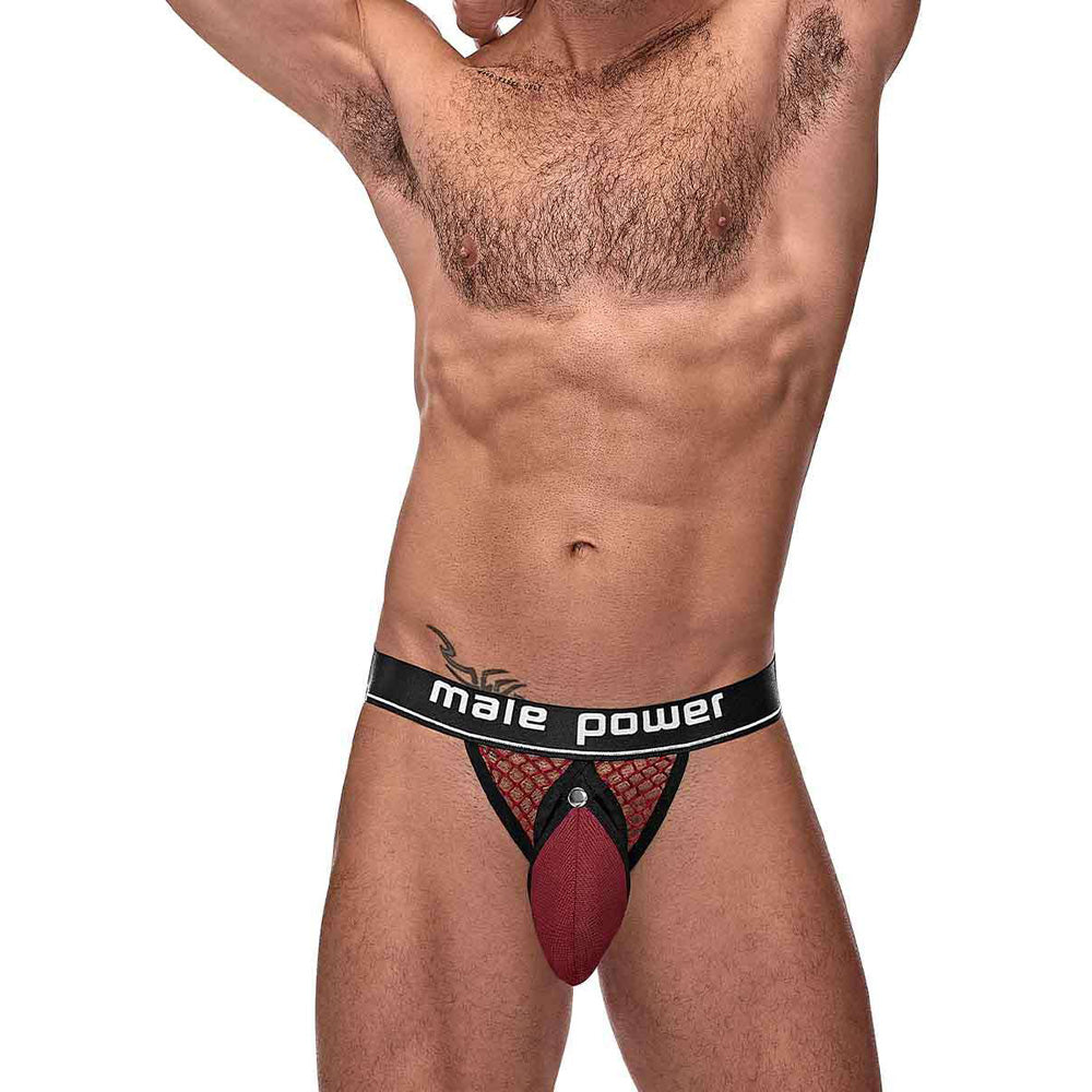 Penis Pit Net Penis Ring Jock Burgundy S/M | 845830084116 | Discreet Personal Wellness
