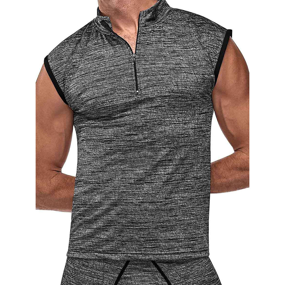 Peak Performance Zipper Muscle Tank Grey Small | 845830084314 | Discreet Personal Wellness