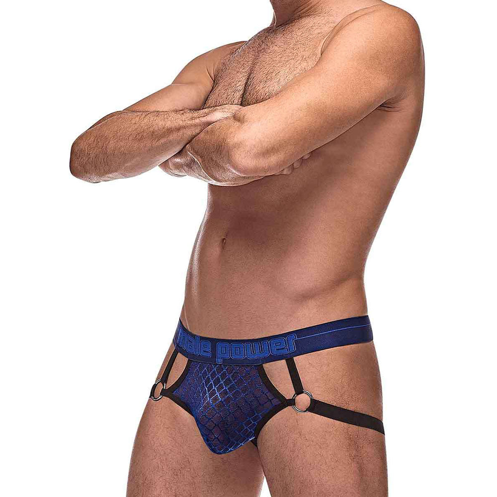 Diamond Mesh Jock Ring Navy L/X | 845830085311 | Discreet Personal Wellness
