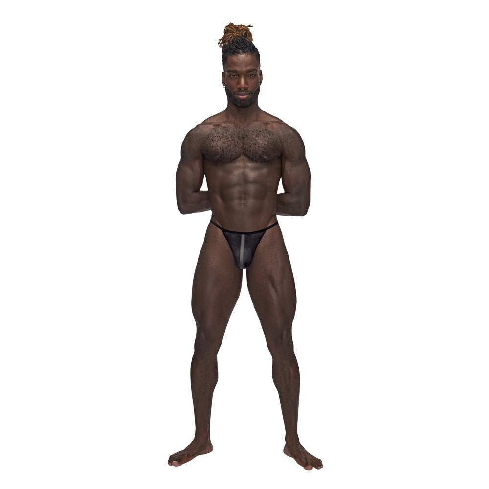 Landing Strip Micro Thong Black L/Xl | 845830086721 | Discreet Personal Wellness