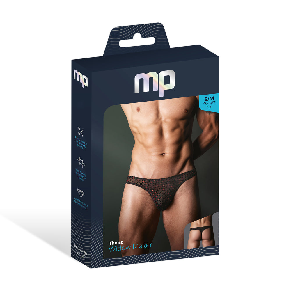 Widow Maker Classic Thong Black L/XL | 845830093859 | Discreet Personal Wellness
