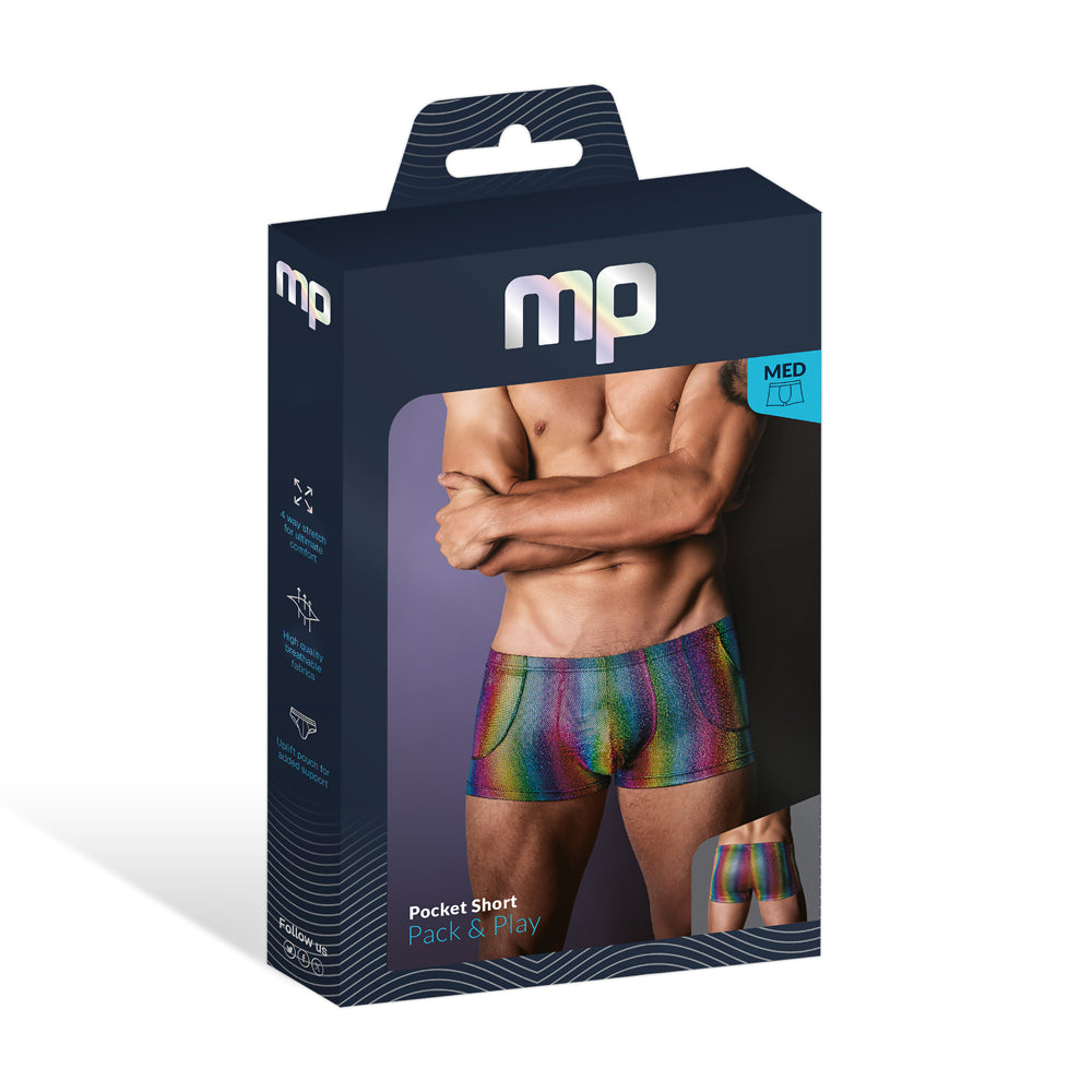 Pack & Play Pocket Short Rainbow Medium | 845830093873 | Discreet Personal Wellness