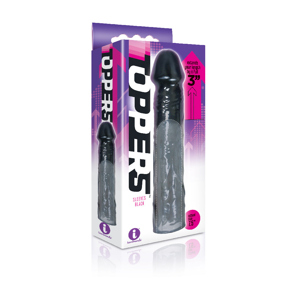 The 9's Toppers Black Extender Sleeve | 847841026307 | Discreet Personal Wellness