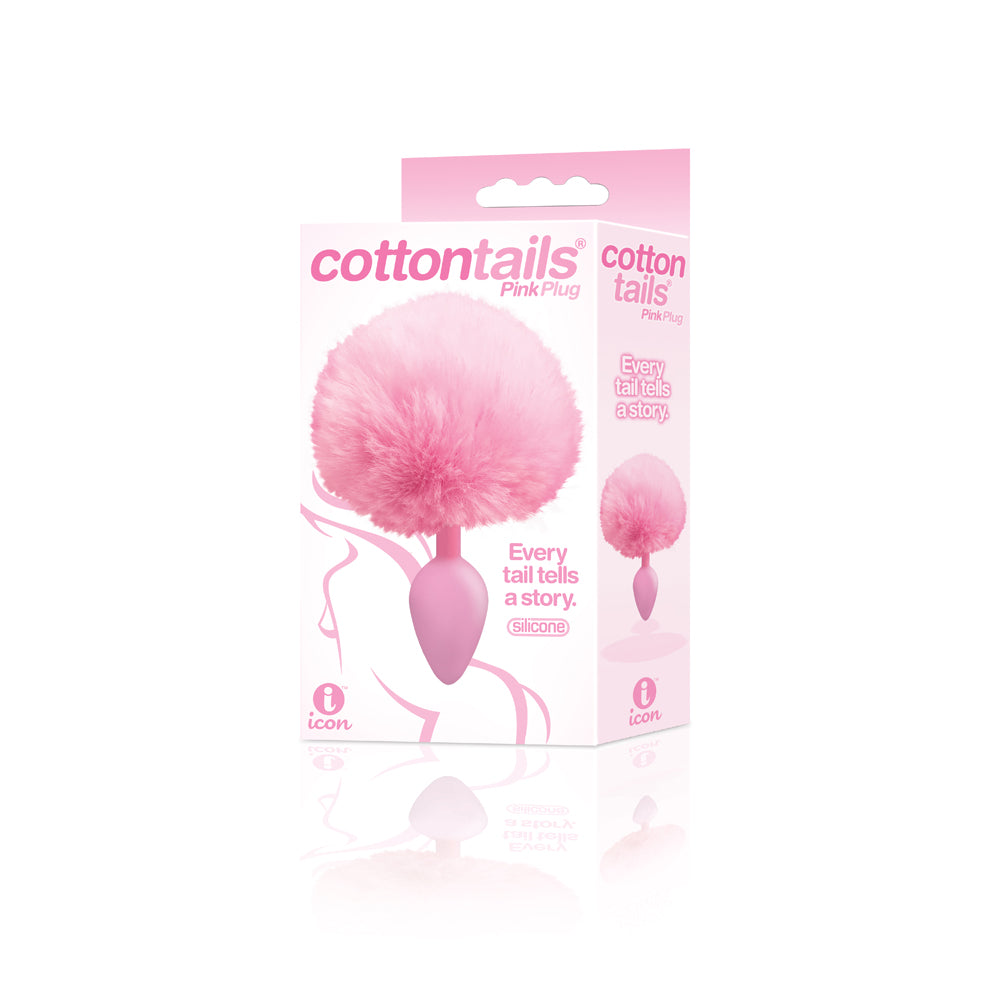 The 9's Cottontails Silicone Bunny Tail Butt Plug Pink | 847841026413 | Discreet Personal Wellness