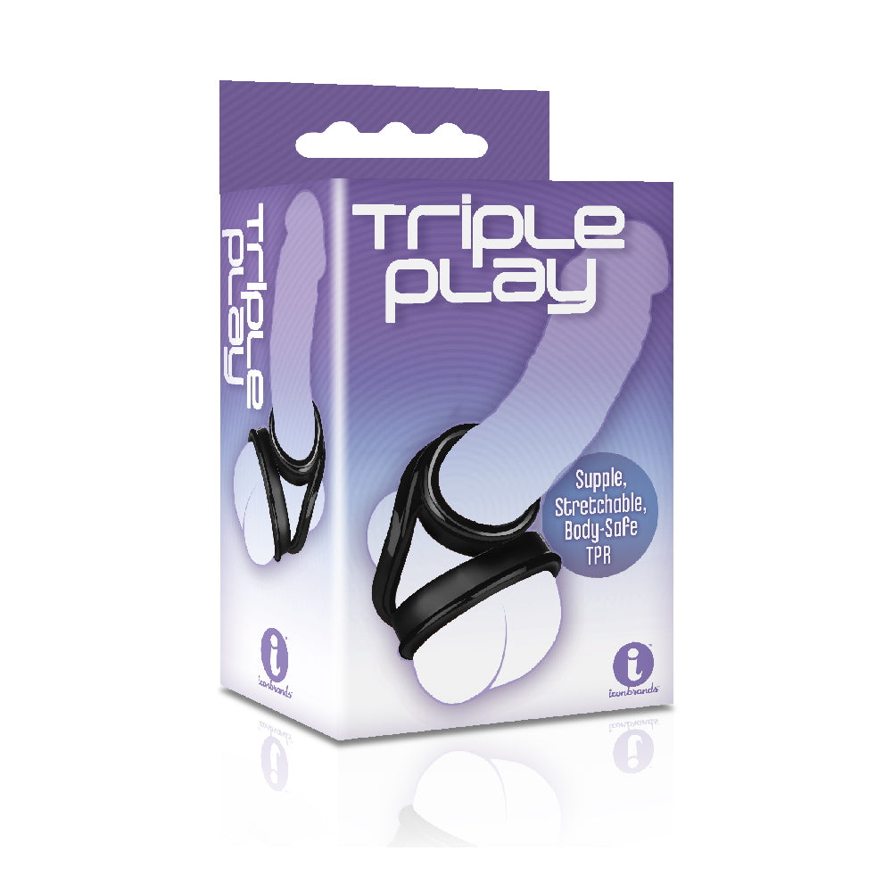 The 9's Triple Ring TPR Penis Ring | 847841026451 | Discreet Personal Wellness