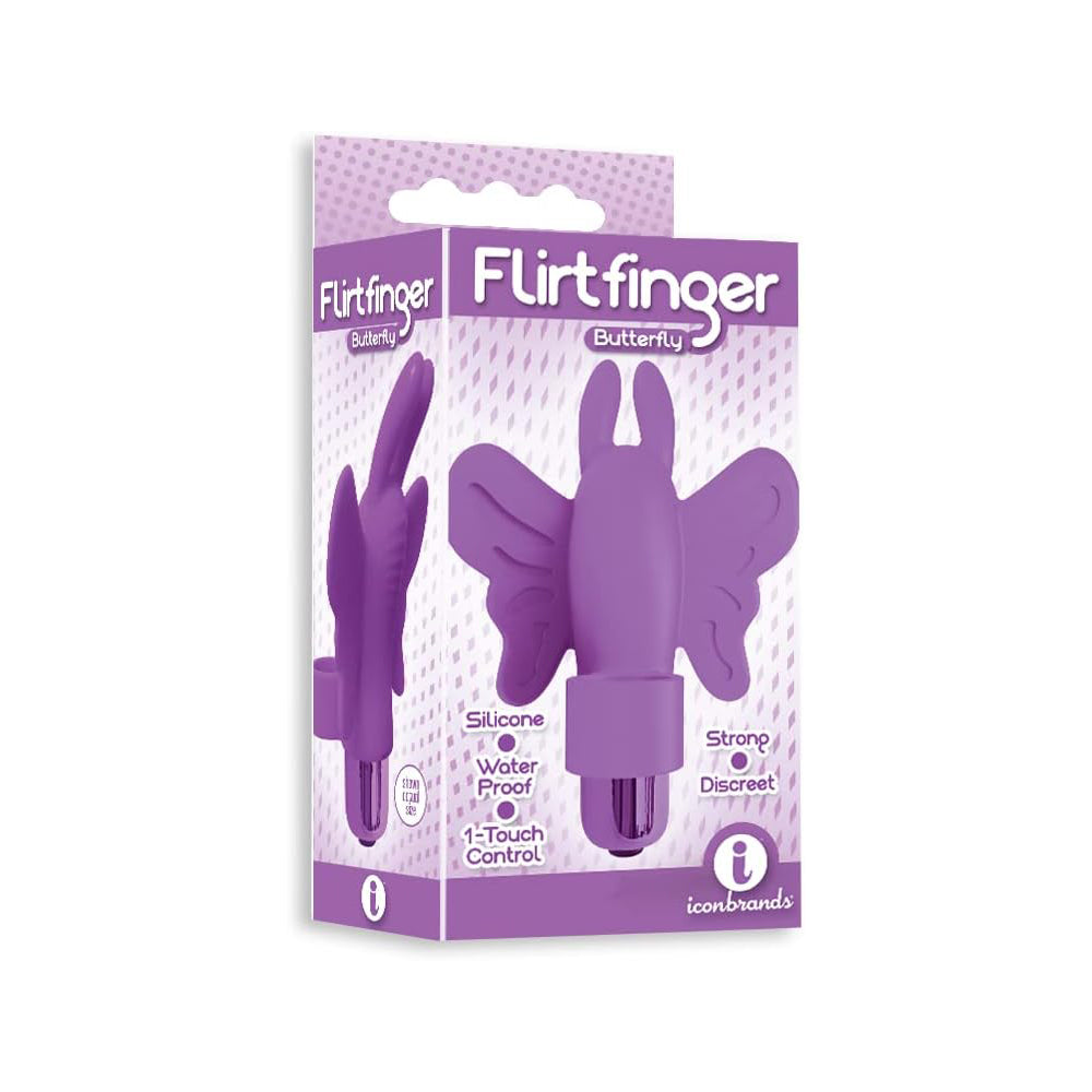 The 9's Flirt Finger Butterfly Finger Vibrator Purple | 847841026710 | Discreet Personal Wellness