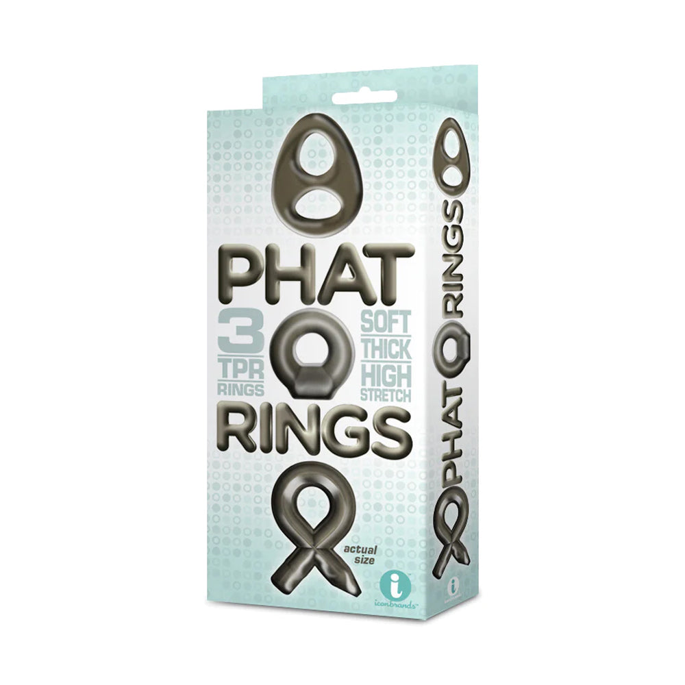 The 9's Phat Rings Smoke 2 Chunky Penis Rings | 847841026734 | Discreet Personal Wellness