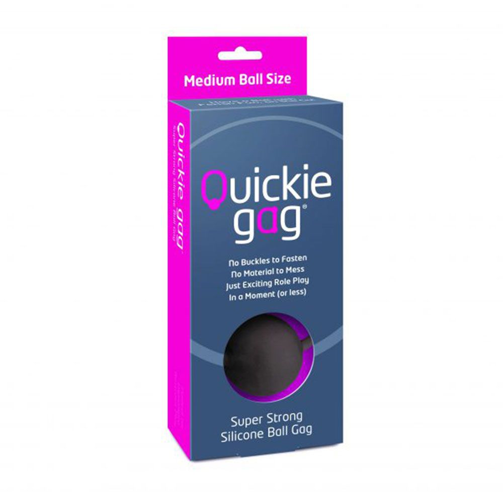 Quickie Ball Gag Medium Black | 847878002459 | Discreet Personal Wellness