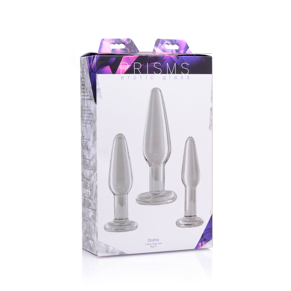 Prisms Dosha 3 Piece Glass Plug Kit | 848518020871 | Discreet Personal Wellness