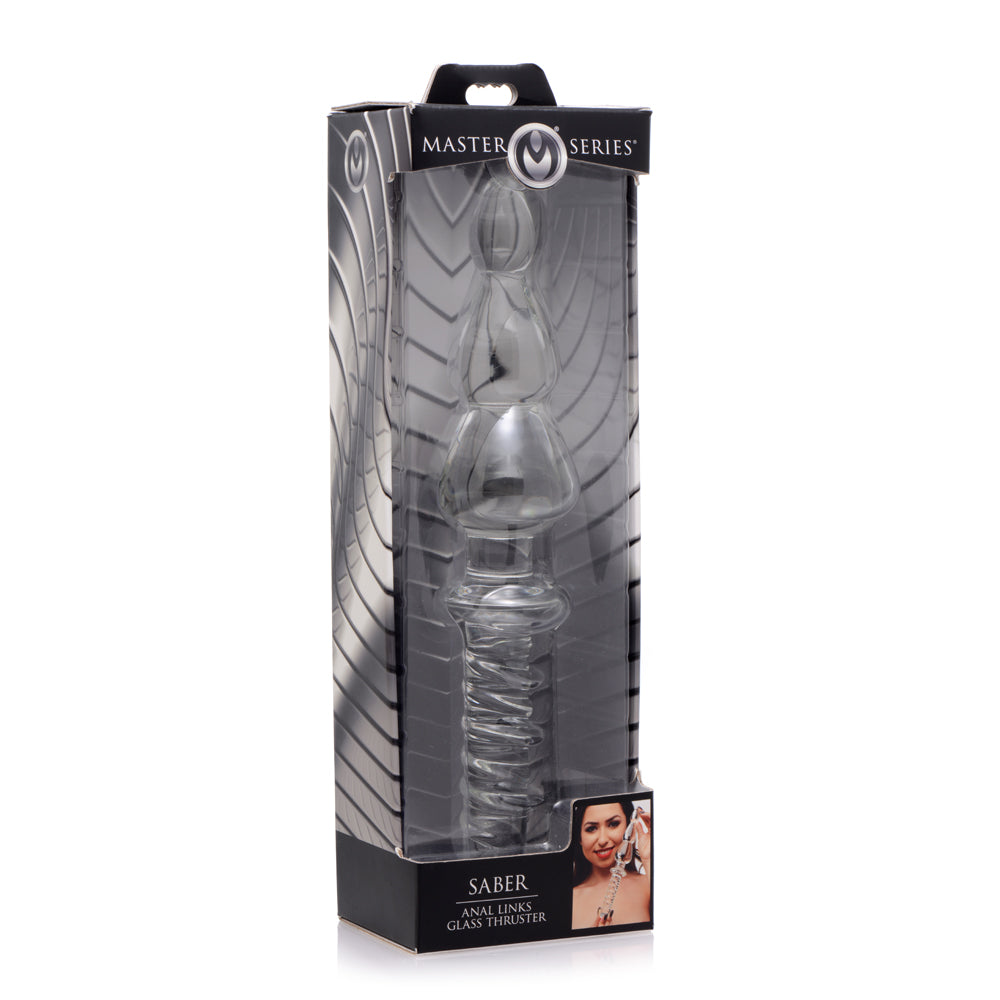 Master Series Saber Anal Links Glass Thruster | 848518028525 | Discreet Personal Wellness