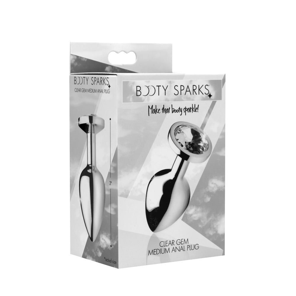 Booty Sparks Clear Gem - Medium Anal Plug | 848518029997 | Discreet Personal Wellness