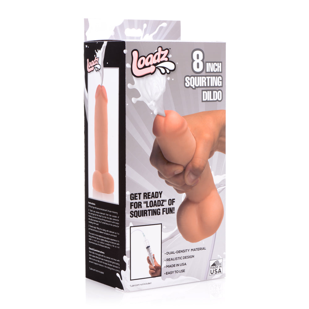 Loadz Dual Density Squirt Penis 8" | 848518030658 | Discreet Personal Wellness