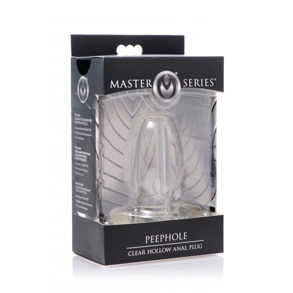 Master Series Peephole Clear Hollow Anal Plug | 848518031044 | Discreet Personal Wellness