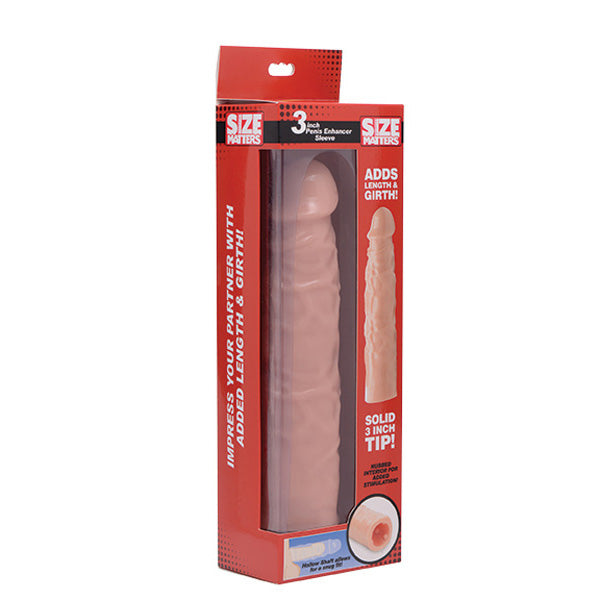 Size Matters 3" Flesh Penis Enhancer Sleeve | 848518031389 | Discreet Personal Wellness