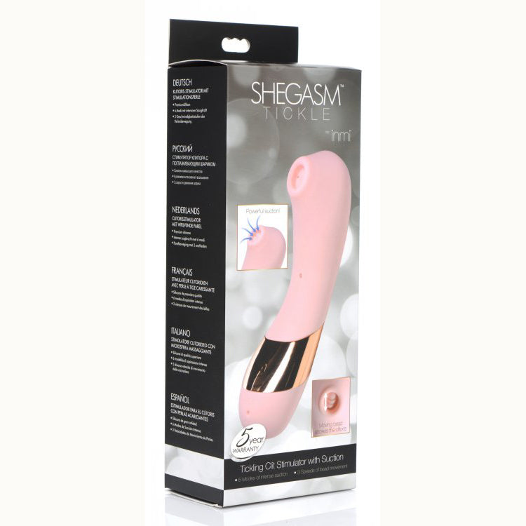 Inmi Shegasm Tickle Tickling Stimulator With Suction | 848518032331 | Discreet Personal Wellness