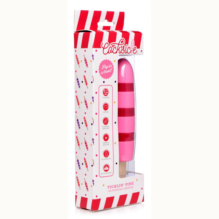 Penisicle Ticklin 10X Popsicle Silicone Rechargeable Vibrator | 848518033659 | Discreet Personal Wellness