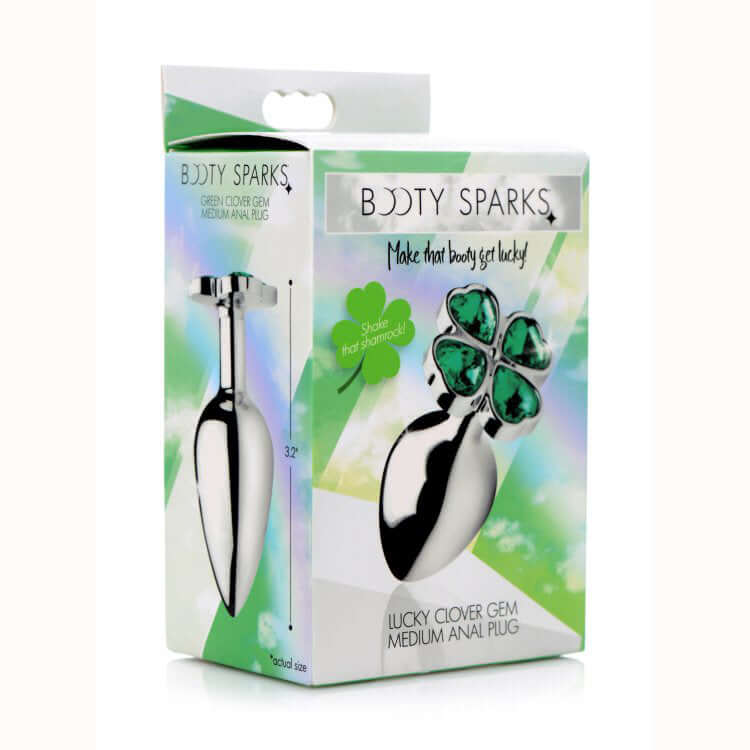 Booty Sparks Lucky Clover Gem Anal Plug Medium | 848518033727 | Discreet Personal Wellness
