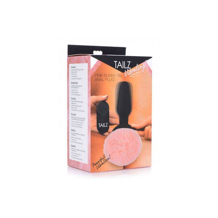 Tailz Vibrating Pink Bunny Tail Anal Plug | 848518033772 | Discreet Personal Wellness
