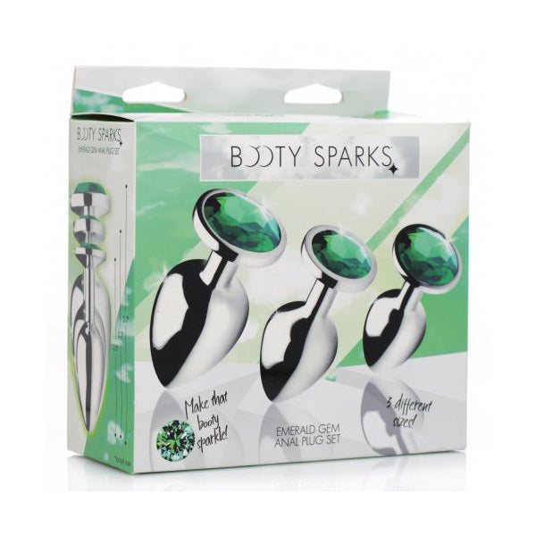 Booty Sparks Emerald Gem Anal Plug Set | 848518033789 | Discreet Personal Wellness