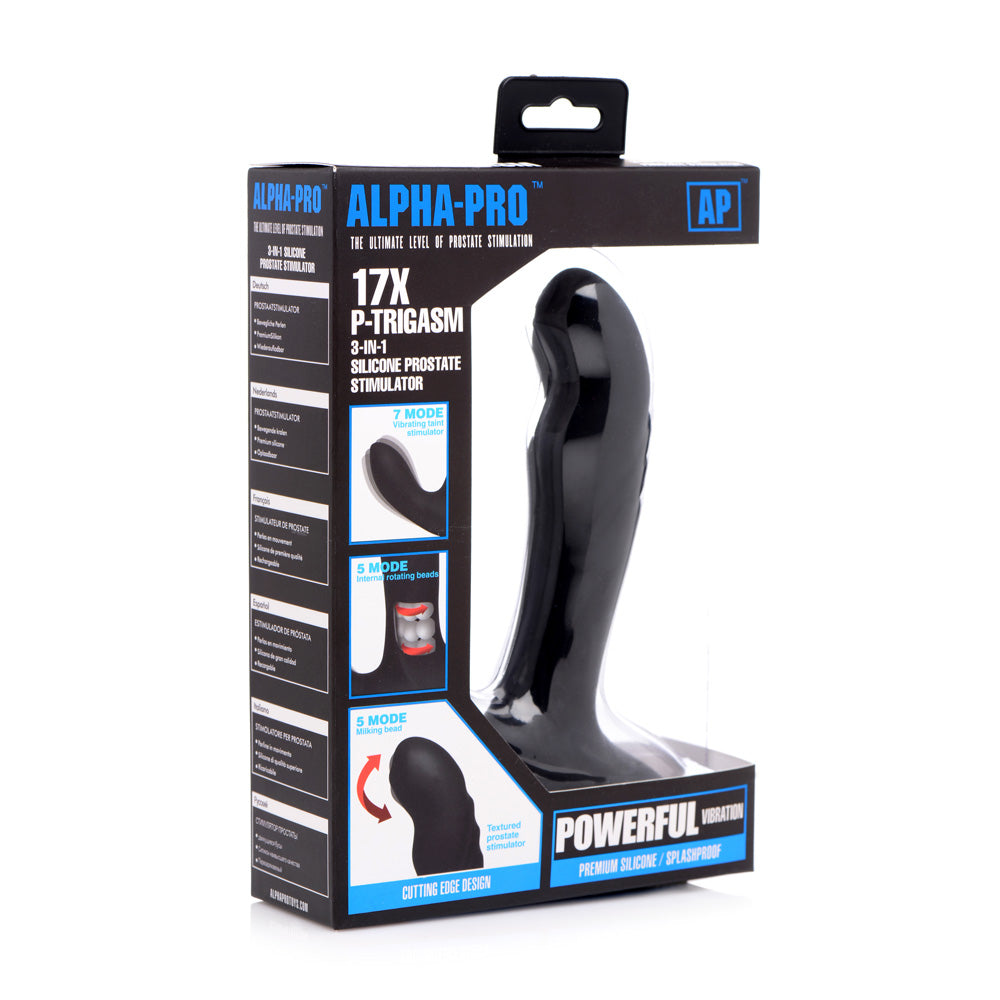 Alpha-Pro 17X P-Trigasm 3-In-1 Silicone Prostate Stimulator | 848518034786 | Discreet Personal Wellness