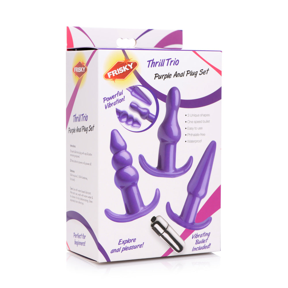 Frisky Thrill Trio Anal Plug Set Purple | 848518035059 | Discreet Personal Wellness
