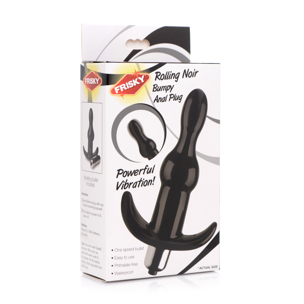 Frisky Rolling Noir Bumpy Anal Plug | 848518035165 | Discreet Personal Wellness