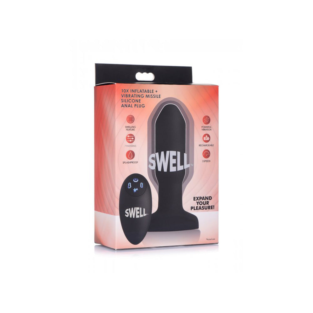 Swell Worlds First Remote Control Inflatable 10X Vibrating Missile Silicone Anal Plug | 848518035264 | Discreet Personal Wellness
