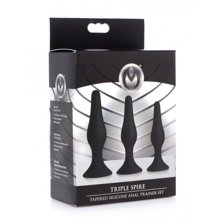 Master Series Triple Spire Tapered Silicone Anal Trainer Set Of 3 | 848518036667 | Discreet Personal Wellness