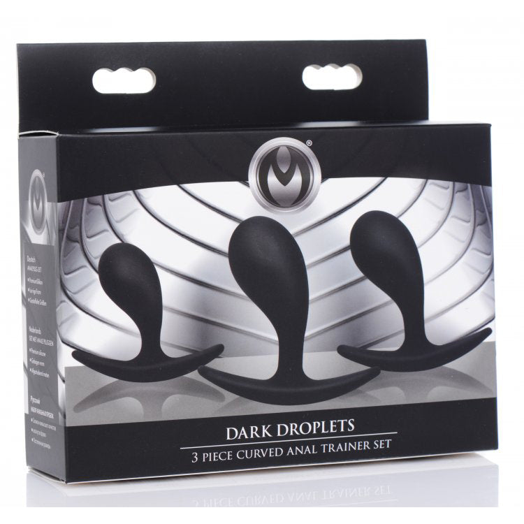 Master Series Dark Droplets 3 Piece Curved Anal Trainer Set | 848518036674 | Discreet Personal Wellness